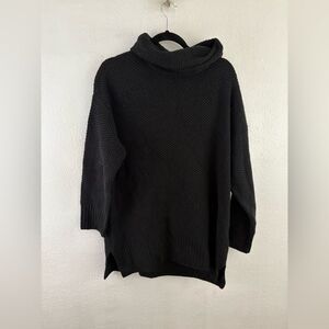 Sanctuary Black Turtleneck waffle knit long sleeve sweater size  3X